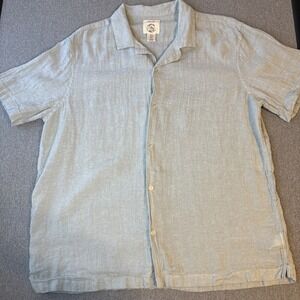 Panama Jack 100% Linen Men's Light Khaki Camp Shirt Beach Wear Normcore Size XL